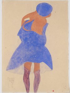 Stehendes Mädchen, Rückansicht von Egon Schiele
