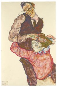Zwei Liebende Selbstporträt mit Wally, 1914-1915 von Egon Schiele