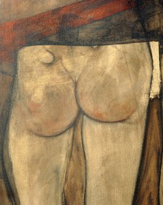 Weiblicher Rückenakt mit Schultertuch, Fragment