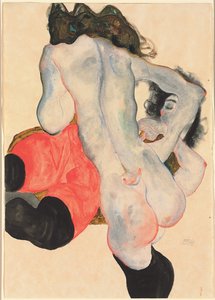 Frau mit roter Hose und stehender weiblicher Akt; Liegende Frau mit roter Hose und stehender weiblicher Akt, 1912