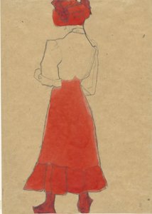 Frau mit rotem Rock, ca. 1909
