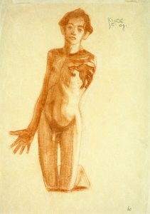 Junger Mann kniend, 1908 von Egon Schiele