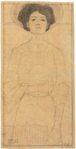 Junge Frau mit Hut von Egon Schiele