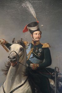 Porträt des Zarewitsch Alexander Nikolajewitsch zu Pferd