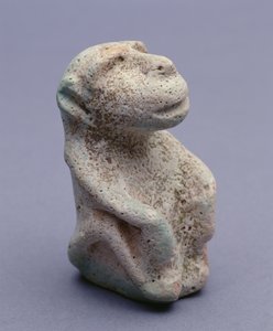 Pavian-Statuette, aus dem Hierakonpolis-Tempel, Hauptdepot, frühe Dynastiezeit, 1.-2. Dynastie