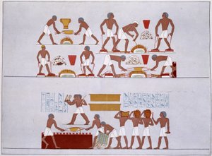 Werkstatt der Goldgräber von Rothennou - Faksimile der Fresken des Karnak-Tempels, in „Geschichte der ägyptischen Kunst“ von Prisse d