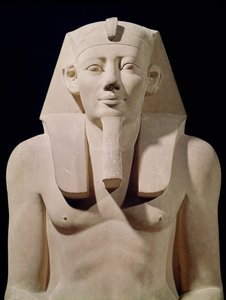 Sitzende Statue von Sesostris I. (1971-28 v. Chr.), ursprünglich aus dem Totentempel von Sesostris I. in al-Lisht (Detail)
