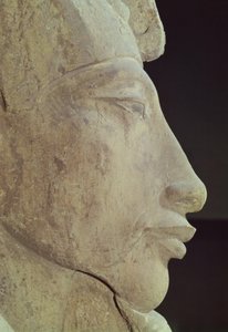 Büste von Amenophis IV (Echnaton) (ca. 1364-1347 v. Chr.) aus dem Tempel des Amun, Karnak, ca. 1353-1337 v. Chr. (Detail)