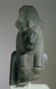 Büste von Sakhmet von einer sitzenden Statue, entweder aus dem Mut-Bezirk oder dem Totentempel von Amenhotep III