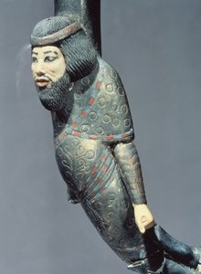 Figur eines Syrers vom Ende eines zeremoniellen Stocks, aus dem Grab von Tutanchamun (ca. 1370-52 v. Chr.) Neues Reich