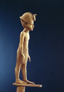 Figur des Königs von einem Stab, aus dem Grab von Tutanchamun, Neues Reich von Egyptian 18th Dynasty