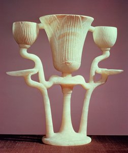 Lampe in Form von drei Lotusblumen, aus dem Grab von Tutanchamun (ca. 1370-52 v. Chr.) Neues Reich