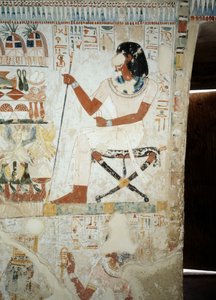 Menna überwacht seine Arbeiter auf den Feldern (Detail) von Egyptian 18th Dynasty