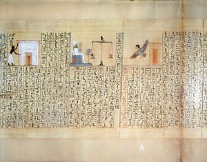 Papyrus, der das Wiegen des Herzens darstellt, aus dem Totenbuch des Maiherperi von Egyptian 18th Dynasty