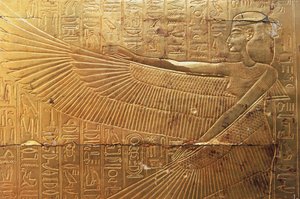 Relief von der hinteren Außenwand der zweiten Grabkapelle, Schätze von Tutanchamun, Ägypten, ägyptische Zivilisation, Neues Reich, 18. Dynastie