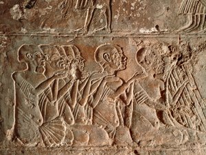 Sänger und Harfenspieler, Relief