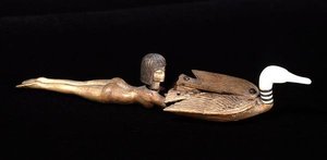 Löffel mit abgeflachtem Griff in Form eines Schwimmers, Neues Reich, ca. 1400 v. Chr.