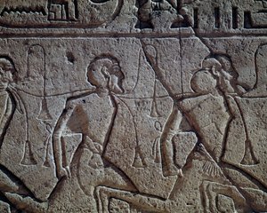 Assyrische Gefangene von Ramses II, Relief, Haupttempel von Abu Simbel (Unesco-Welterbeliste)