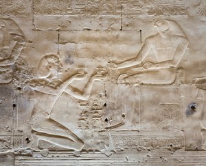 Basrelief, Tempel von Seti I, Abydos, Ägypten