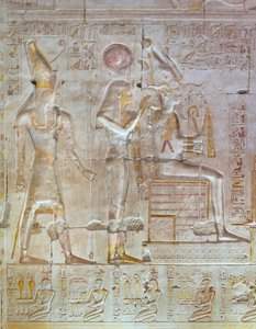Farbrelief, Tempel von Seti I, Abydos, Ägypten