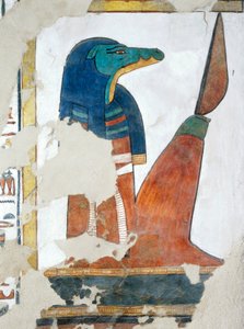 Krokodilköpfiger Wächter des dritten Tores zum Reich des Osiris, Kapitel 146 des Totenbuchs, Fresko, Grabkammer, Grab von Nefertari (QV66), Tal der Königinnen, Theben. Ägyptische Zivilisation, Neues Reich, Dynastie XIX von Egyptian 19th Dynasty