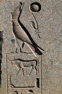 Hieroglyphe mit dem Namen von Horus, Großer Tempel von Amun, Tanis, Ägypten, Neues Reich, Dynastie XIX