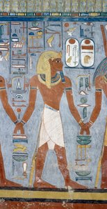Männliche Figur, Detail der Fresken in der Grabkammer des Grabes von Ramses I., Tal der Könige, Luxor, Theben (Unesco-Welterbeliste) von Egyptian 19th Dynasty