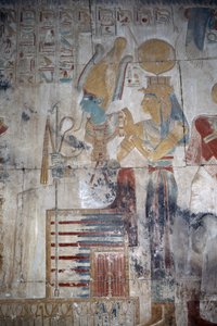 Bemaltes Relief, Kapelle des Osiris, Tempel von Seti I