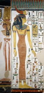 Selqet, Detail der Fresken in der Grabkammer von Nefertari, Tal der Königinnen, Luxor, Theben (Unesco-Welterbeliste) von Egyptian 19th Dynasty