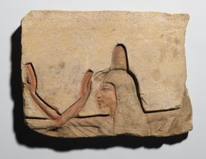 Platte, die eine Frau mit einem Weihrauchkegel darstellt, Neues Reich, ca. 1352-1336 v. Chr. von Egyptian 19th Dynasty