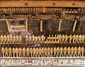 Detail aus dem Buch des Tages von der Decke der Grabkammer des Grabes von Ramses VI. (r.1143-1136 v. Chr.) Neues Reich von Egyptian 20th Dynasty
