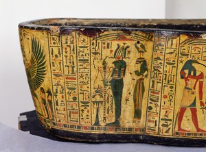 Detail der äußeren Sargbasis der Mumie von Nesyamun, möglicherweise gefunden in Deir El-Bahri, Neues Reich, ca. 1100 v. Chr. von Egyptian 20th Dynasty