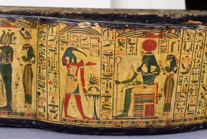 Detail des äußeren Sargbodens der Mumie von Nesyamun, möglicherweise gefunden in Deir El-Bahri, Neues Reich, ca. 1100 v. Chr. von Egyptian 20th Dynasty