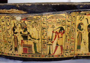 Detail der äußeren Sargbasis der Mumie von Nesyamun, möglicherweise gefunden in Deir El-Bahri, Neues Reich, ca. 1100 v. Chr. von Egyptian 20th Dynasty