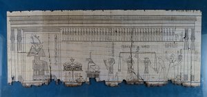 Papyrus mit satirischer Szene