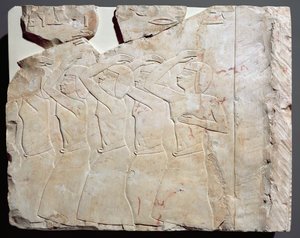 Relief aus dem Grab von Nes-Peka-Shuty, Deir El-Bahri, Theben, Detail (rechts) aus dem zweiten Register, Saite-Periode, ca. 656-610 v. Chr.