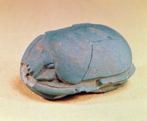 Skarabäus vom Halsband einer Mumie, Spätzeit, ca. 600 v. Chr. von Egyptian 26th Dynasty