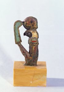 Der Gott Re, Saite-Periode (Bronze & Gold mit Glaspaste verkrustet)