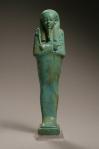 Uschebti-Figur für Hekaemsaf, Admiral der Flotte, Regierungszeit von Amasis, 570-526 v. Chr. (Faience)
