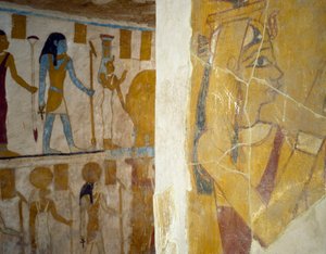 Wandmalereien aus dem Grab von Pa Nentwy, Bahariya-Oase, Gizeh, Ägypten. Ägyptische Zivilisation, 26. Dynastie, 663-525 v. Chr.