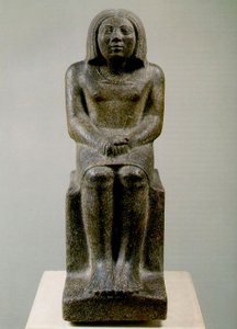 Sitzende männliche Figur, Ägypten, Ankh, 3. Dynastie