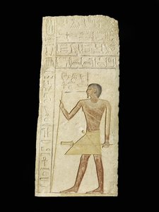 Relief, das Ankh-neb-ef darstellt, 2345-2181 v. Chr. (Kalkstein & Pigment)