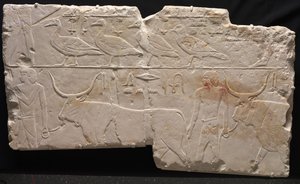 Relief von Männern, die Vögel und Vieh bringen, ca. 2311-2281 v. Chr.