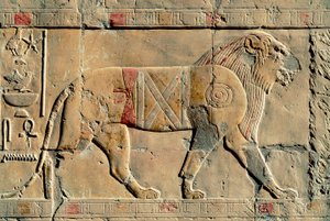 Löwe, Senenmut, Tempel von Hatschepsut, Deir el-Bahari, Ägypten