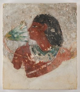 Gemälde eines Mannes, der an einer Lotusblume riecht von Egyptian Egyptian