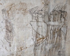 Skizzenzeichnung einer Gruppe von Männern, Grab von Ramose