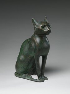 Katzenstatuette zur Aufnahme einer mumifizierten Katze, 332-30 v. Chr.