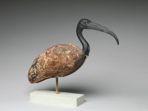 Ibis (bemaltes Holz und Bronze, Glaseyes) von Egyptian Ptolemaic Period