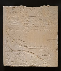 Relief aus dem Grab von Khnumti, ca. 2345-2184 v. Chr. (weißer Kalkstein)