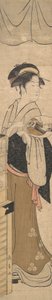 Junge Dame mit Fächer von Eishōsai Chōki